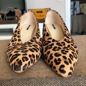 Zara leopard block heel